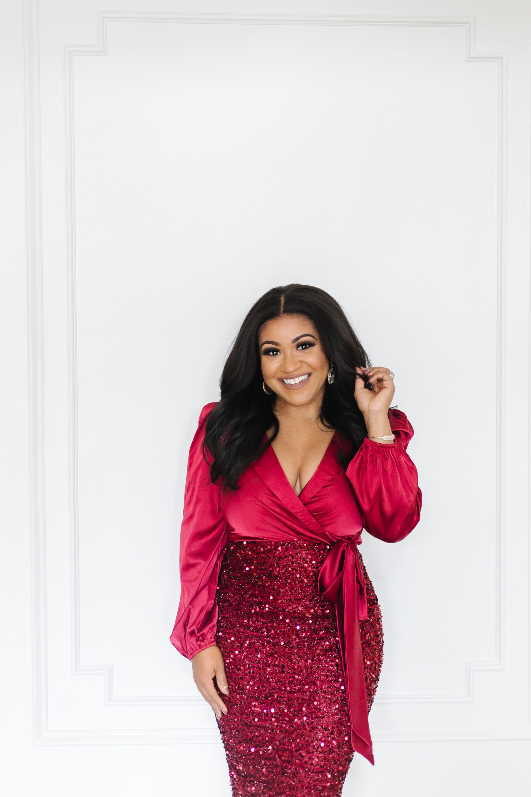 red holiday dress