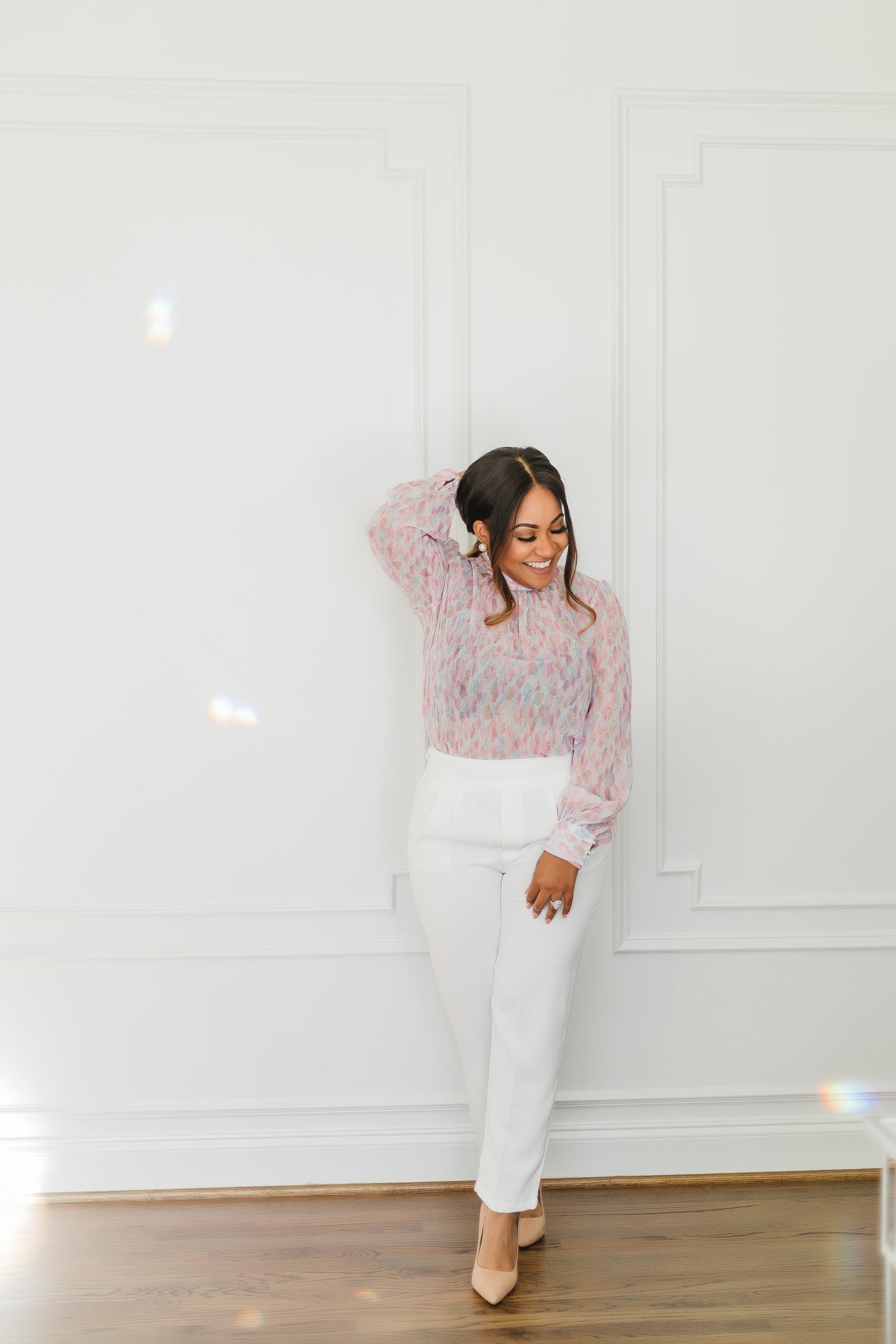 neutral valentines day outfit