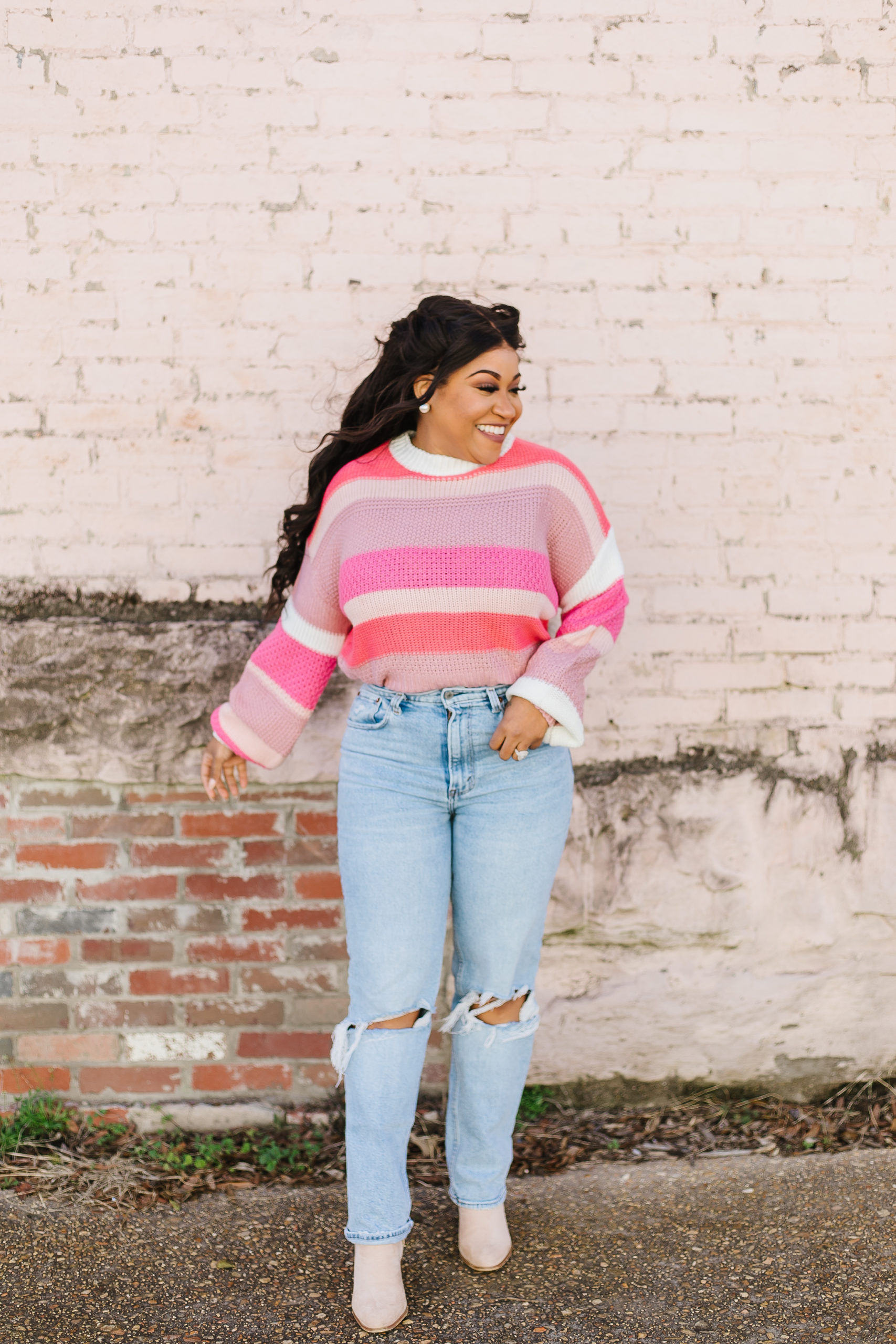 pink sweater for winter