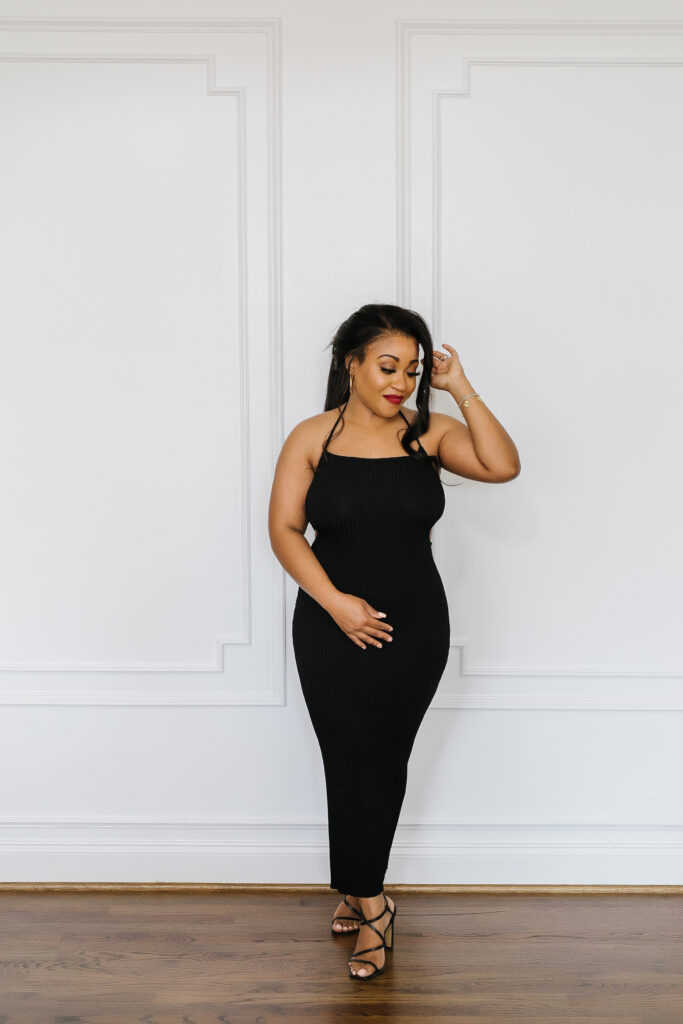 fitted little black dress