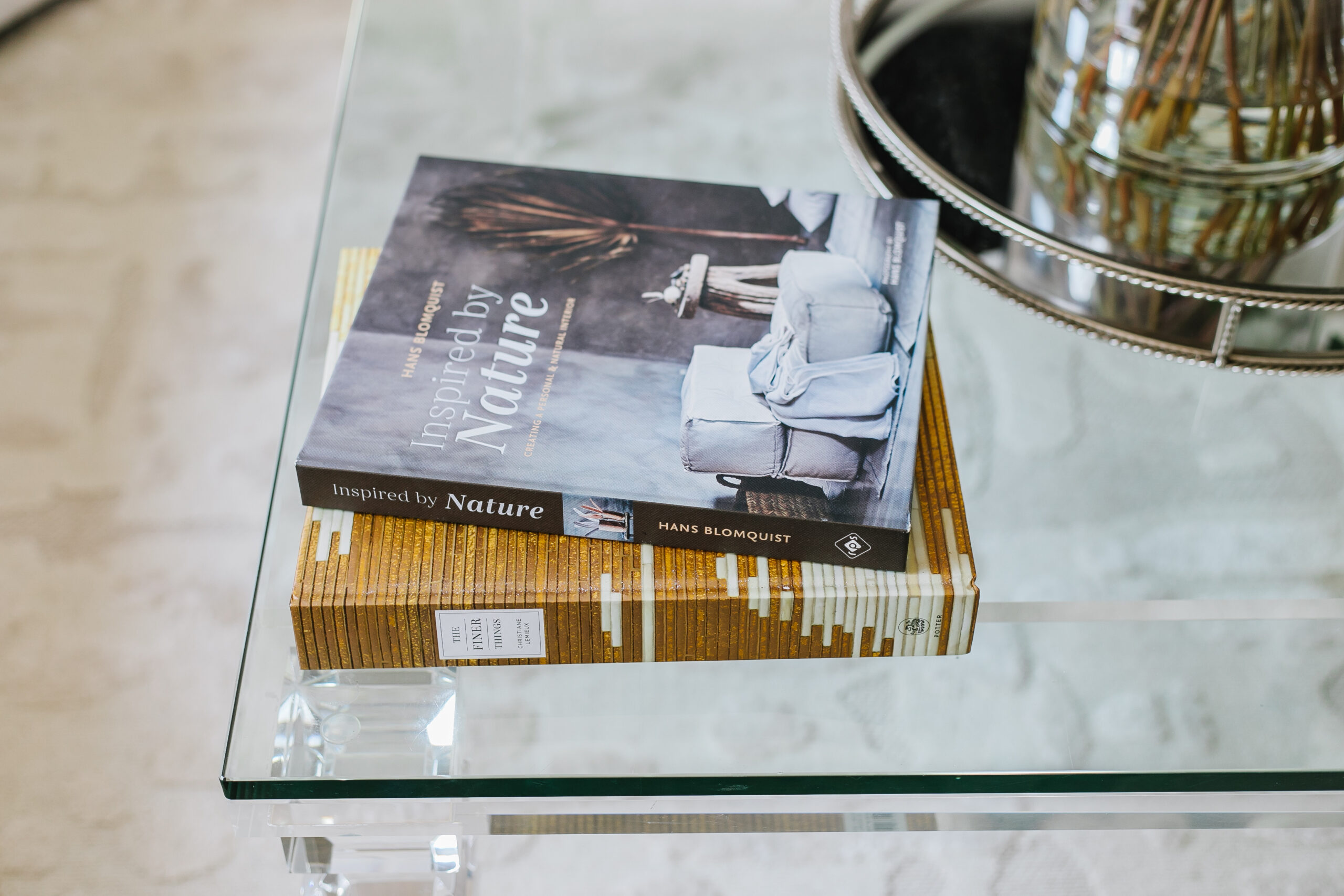 neutral coffee table books