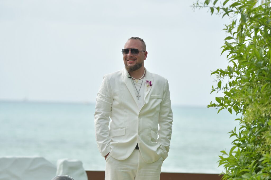 white suit