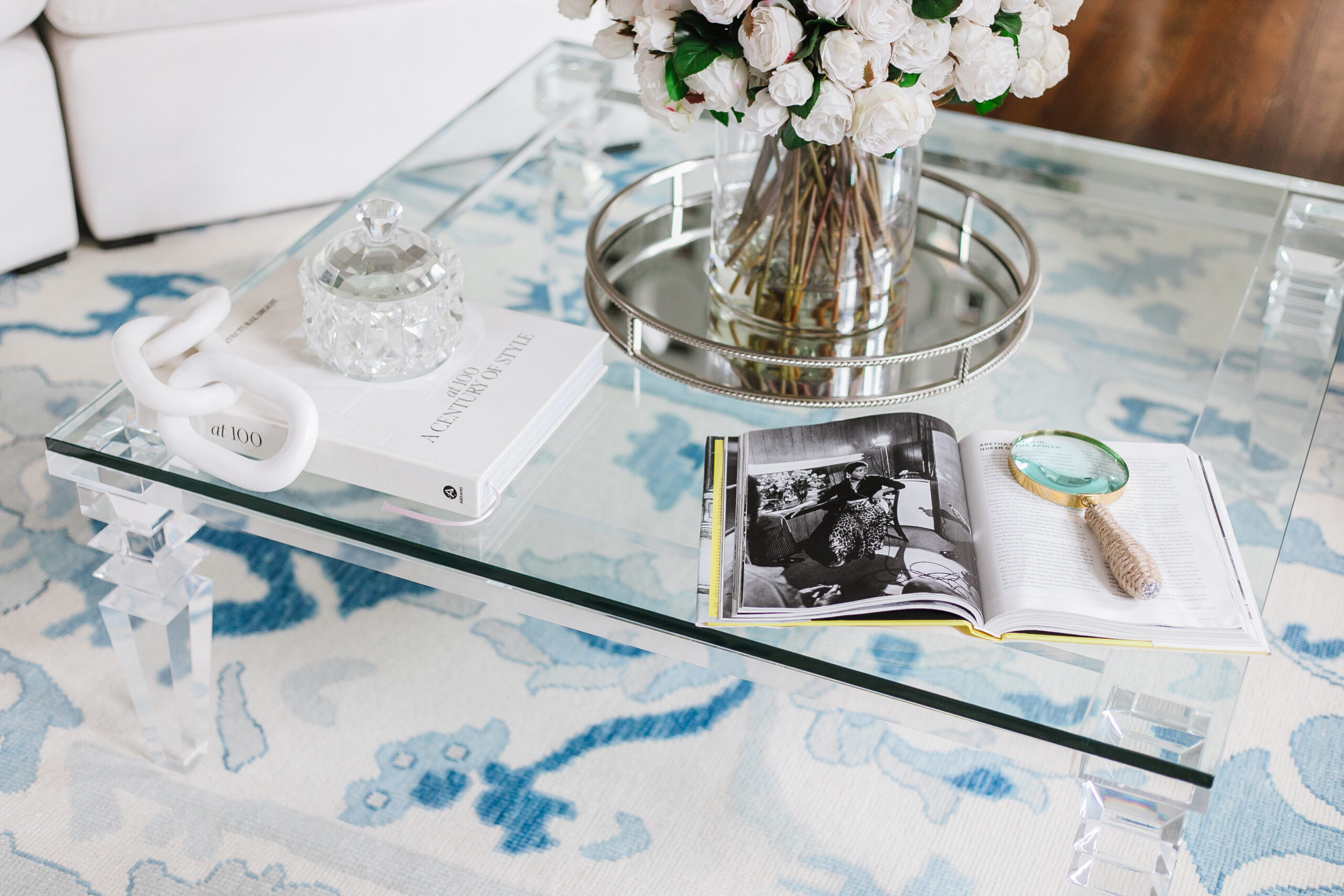 acylic coffee table styling