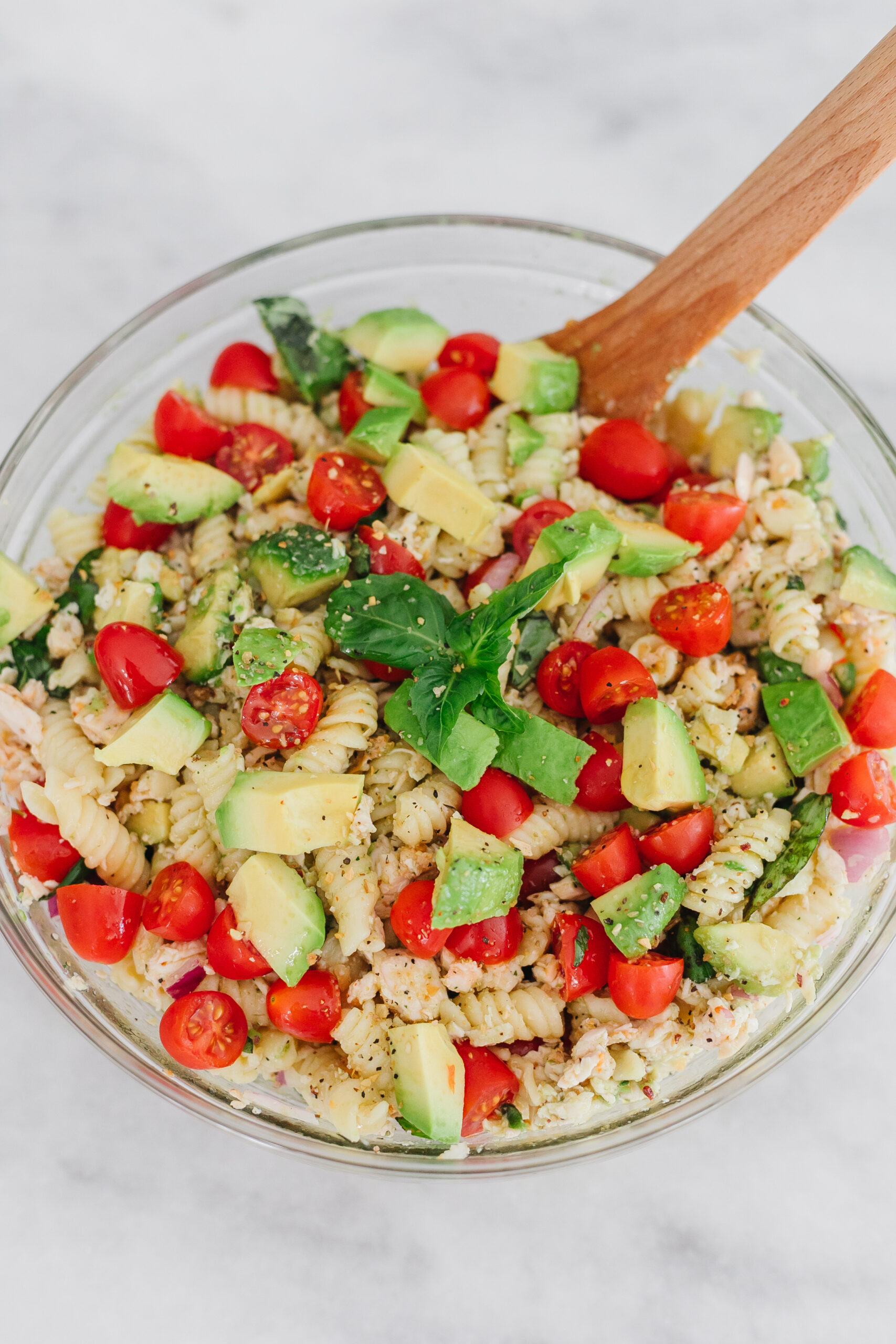 healthy cold pasta salad